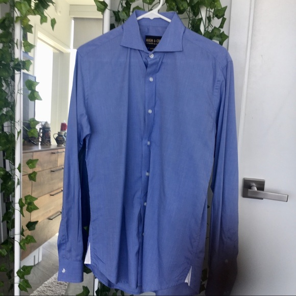 Hugh & Croye Other - Hugh & Croye Shirtmakers Blue Long Sleeve Adjustable Buttom Down Shirt